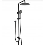 Round Matte Black Shower Station Top/Bottom Inlet Round Matte Black Shower Station Top/Bottom Inlet